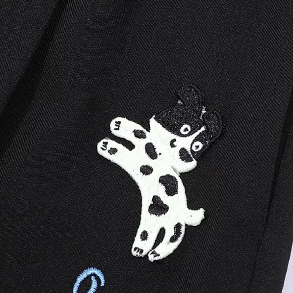 B.sure Bow Puppy Embroidered Casual Pants - Picture 3 of 4